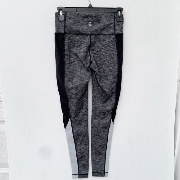 Athleta Size XS Gray Color Block High Rise Leggings - Picture 2 of 5